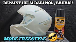 DARI BAHAN JADI ALA ALA MOTIF RACE, Repaint helm dari nol sampai finishing menggunakan cat aerosol