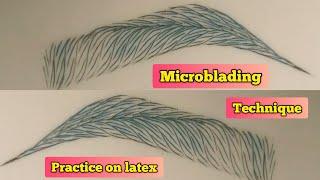 Microblading Strokes Step by Step || Microblading Practice On Latex