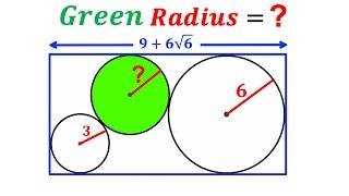 Can you calculate the Green circle Radius? | (Rectangle) | #math #maths | #geometry