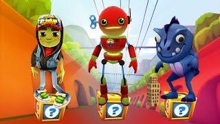 Subway Surfers Gameplay - Tagbot vs Zombie Jake vs Dino/ Cartoons Mee