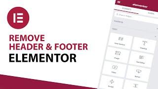 Remove header and footer section in Elementor