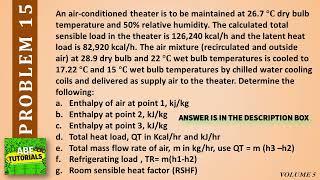 An air-conditioned theater is to be maintained at 26.7 °C dry bulb temperature and 50% relative humi