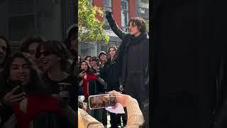 Timothee Chalamet surprise appearance at his look alike event #shorts #celebrities