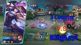 SOLO RANK GAME | KingLevi | MOBILE LEGENDS | 3counter vs KingLevi | FANNY