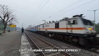 Horrible Aggressive SRC WAP7 led 12872 Ispat Express attacks at 130km/h - INDIAN RAILWAYS