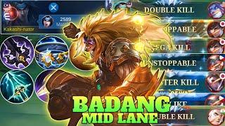 BADANG MID LANE FULL ROTATION | BADANG BEST BUILD MOBILE LEGENDS