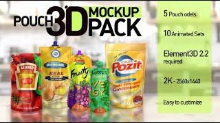 Pouch 3D Mockup Pack || Free Download After Effects Template || 3D Animation || No Plugin || Full HD