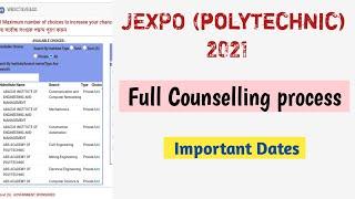 Jexpo Full counselling process 2021 ll Polytechnic ll