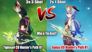 Tighnari C0 Hunter's Path R1 vs Ganyu C0 R1 Crowned DMG Comparison - Who is The Best?