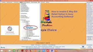 How to enable E Way Bill Show in Busy Accounting Software