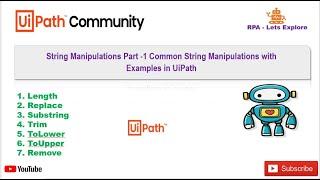 String Manipulations Part -1 | String Manipulations Methods with Easy Examples in UIPath