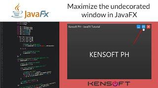 JavaFX Tutorial: How to maximize the window in JavaFX