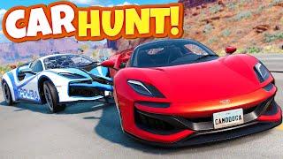 CAR HUNT POLICE CHASE with the NEW SUPER CAR in BeamNG Drive Mods!