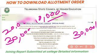 HOW TO DOWNLOAD TS ICET ALLOTMENT ORDER SELF REPORTING ONLINE PAYMENT LAST DATE FOR JOINING REPORT