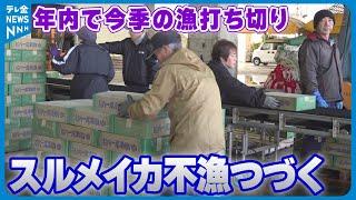 【スルメイカ不漁つづく】石川県の中型イカ釣り船　年内で今季の漁打ち切り