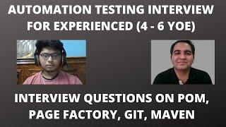 Automation Testing Mock Interview for Experienced | Automation Testing Interview Questions & Answers