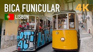 Let's walk in Bica Funicular | Lisbon | Portugal | 4K | Spring 2023