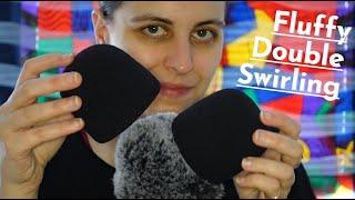 ASMR Gently Aggressive Fluffy Double Mic Cover Swirling - Fast & Slow, No Talking