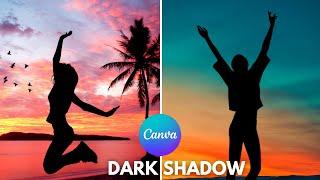 How to make Silhouette Effect Photo - Dark Shadow Effect - Canva Tutorial