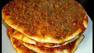 Türkische Pizza-Türkische Rezepte- Ev yapimi Lahmacun tarifi