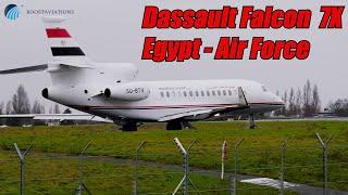 Takeoff of Dassault Falcon 7X - Egypt Air Force