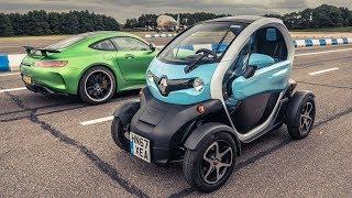 Mercedes-AMG GT R (in REVERSE!) vs Renault Twizy | Drag Races | Top Gear