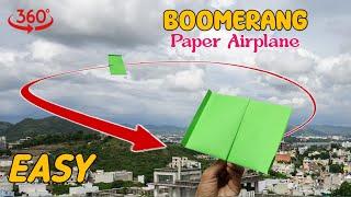 Boomerang Paper Airplane Easy | How to make a Paper Airplane | Come Back Paper Airplane Easy