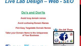 Webdesign - How To Choose Your Website Domain - Live Lab Search Engine Optimization