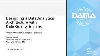 Designing a Data Analytics Architecture with Data Quality in mind