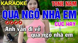 QUA NGÕ NHÀ EM Karaoke Tone Nam - Tình Trần Organ