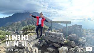 Summiting Mount Meru (4,566m) in Tanzania with ‪@CarolineLeon‬‬‬‬‬