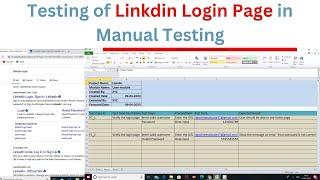 How to write test case in excel | How to write test cases for Linkdin Login page in manual testing