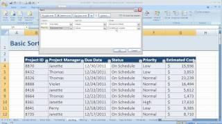 How to Sort multiple columns in Excel 2007 using the Sort button (Excel 07-013)