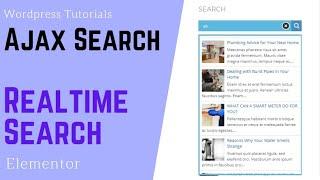 How to add ajax search or Realtime Search in wordpress website