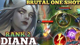 DIANA JUNGLE PICK STILL OP!? BRUTAL ONE SHOT BUILD - TOP 2 GLOBAL DIANA BY Fasterkill - WILD RIFT