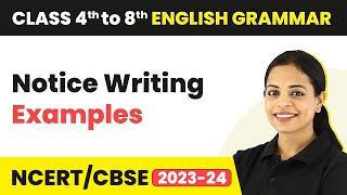 Notice Writing Examples - Lost and Found, Event Organisation | Class 4 - 8 English Grammar