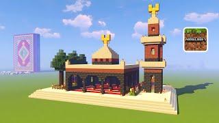 Building a beautiful and easy mosque in Minecraft with lighting, trees and flowers 