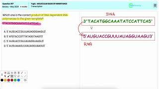 Transcription and Gene Expression: Insights for NEET Botany Q157 May 2024