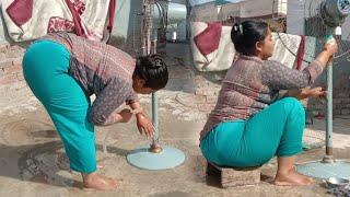 How To Wash Air Fan In Home | Pakistan Women Rural Life | Pak Vs Ind Village Life | Daily Workout