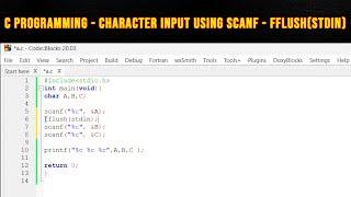 5.b C Programming - Character Input Using Scanf - fflush(stdin)