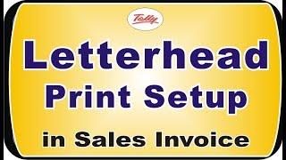 Letterhead Print Setup for Sales Invoice In Tally ERP 9 | nict computer Education