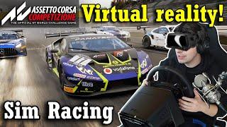 Shroud uses VR on sim racing with the Logitech Pro Wheel | Assetto Corsa Competizione