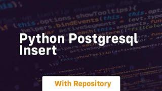 python postgresql insert