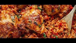 One Pan Tomato Basil Chicken & Rice