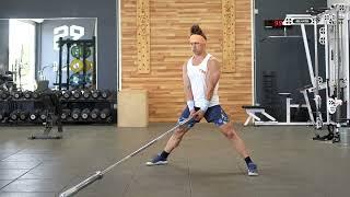 Landmine Low Handle Cossack Squat