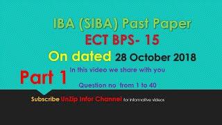 Past Paper Post of ECT BPS-15  || IBA Sukkur testing service Part=1