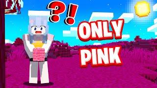 Minecraft BUT I can only build with PINK! 