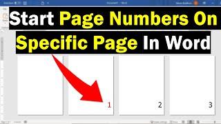 Page Numbers Starting From A Specific Page In Word