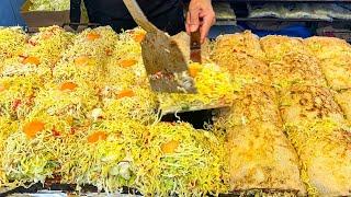 japanese street food - hiroshima style okonomiyaki お好み焼き hiroshimayaki