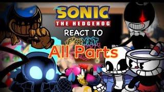 Sonic Characters React To Friday Night Funkin VS INDIE CROSS // BENDY - CUPHEAD - SANS // *FULL*
